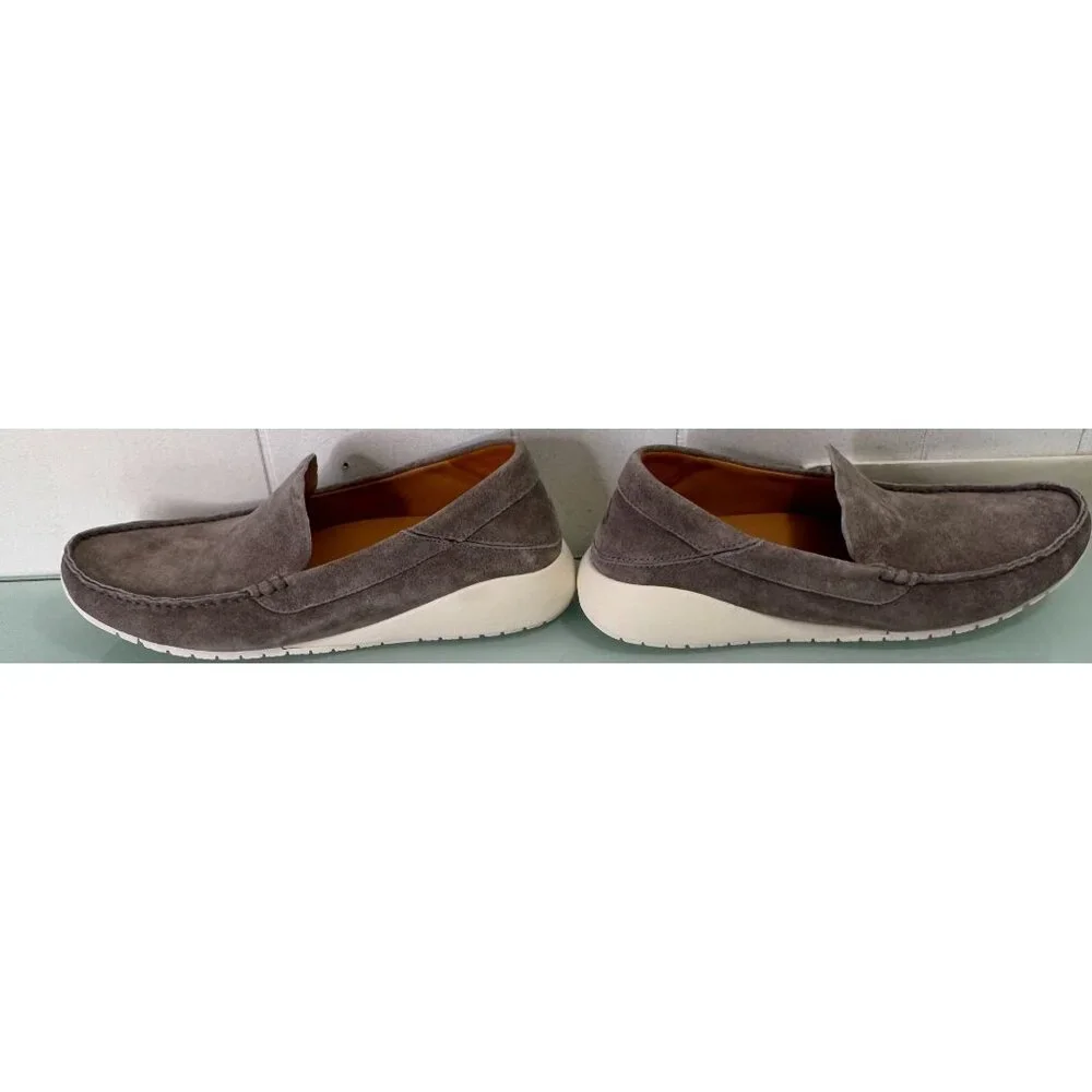Olukai KA'A Loafer Slip on Driving Shoes Mens Size 10 Gray Leather Suede Casual